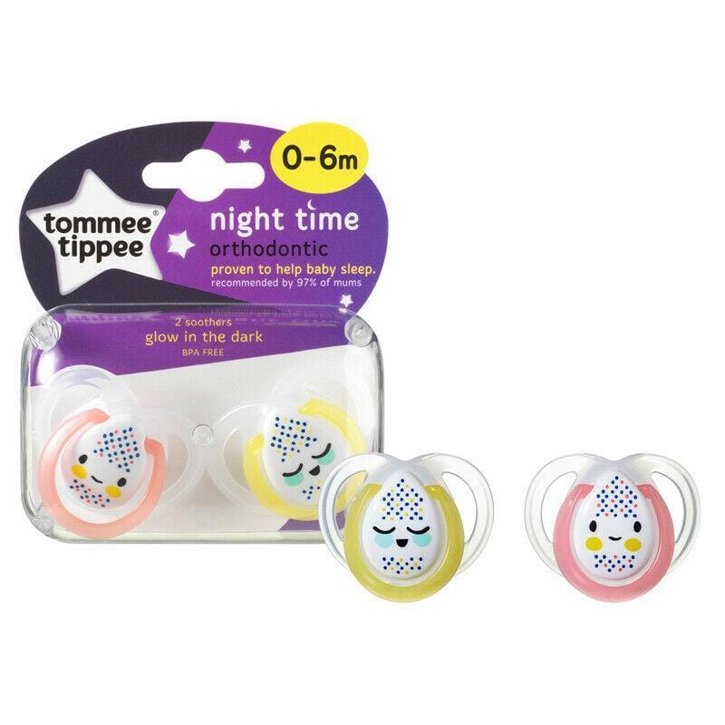 Tommee Tippee Baby Tommee Tippee Night Soothers 0-6m, 2's 5010415333803 202242