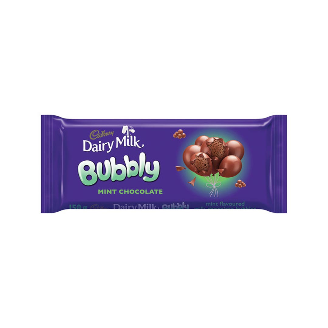 Cadbury Dairy Milk Bubbly Mint Chocolate, 150g