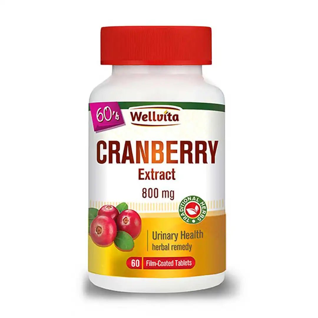 Wellvita 800mg Cranberry Extract Urinary Health Tablets, 60's