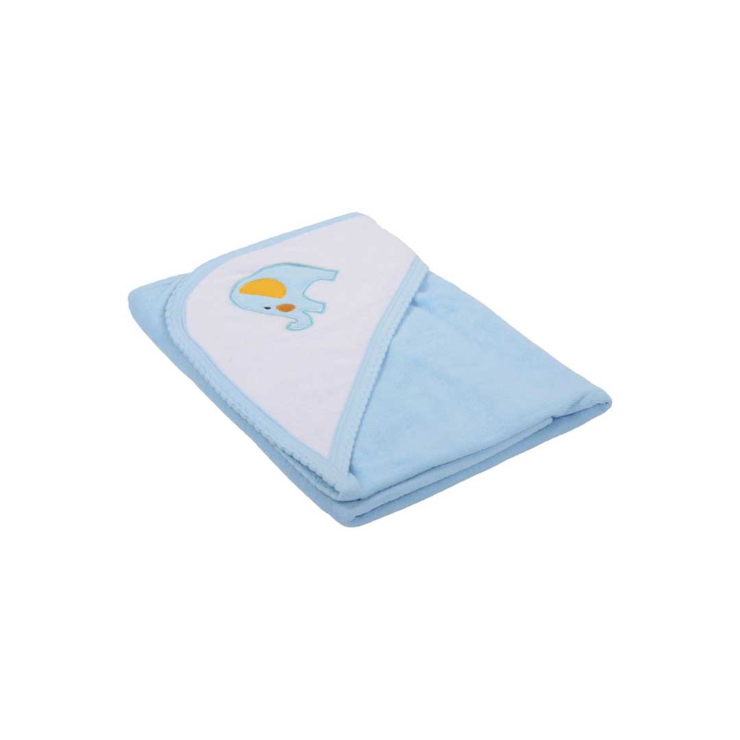 Snuggle Hooded Towel Character Blue Elephant