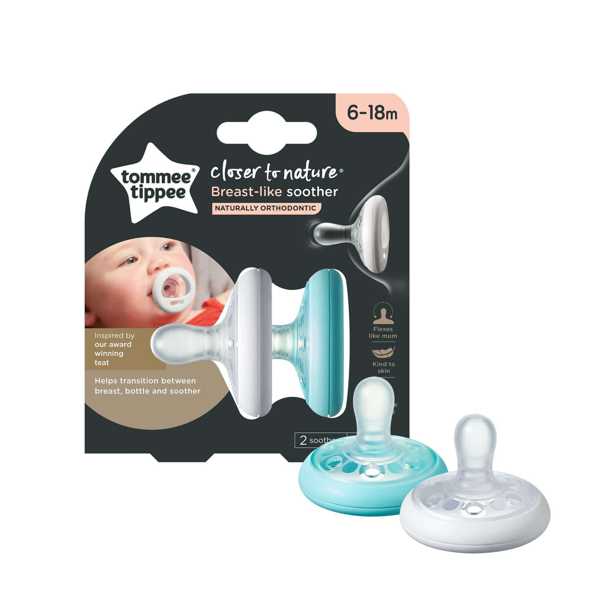 Tommee Tippee Baby Tommee Tippee Breastlike Soother, 6-18m 5010415334305 232606