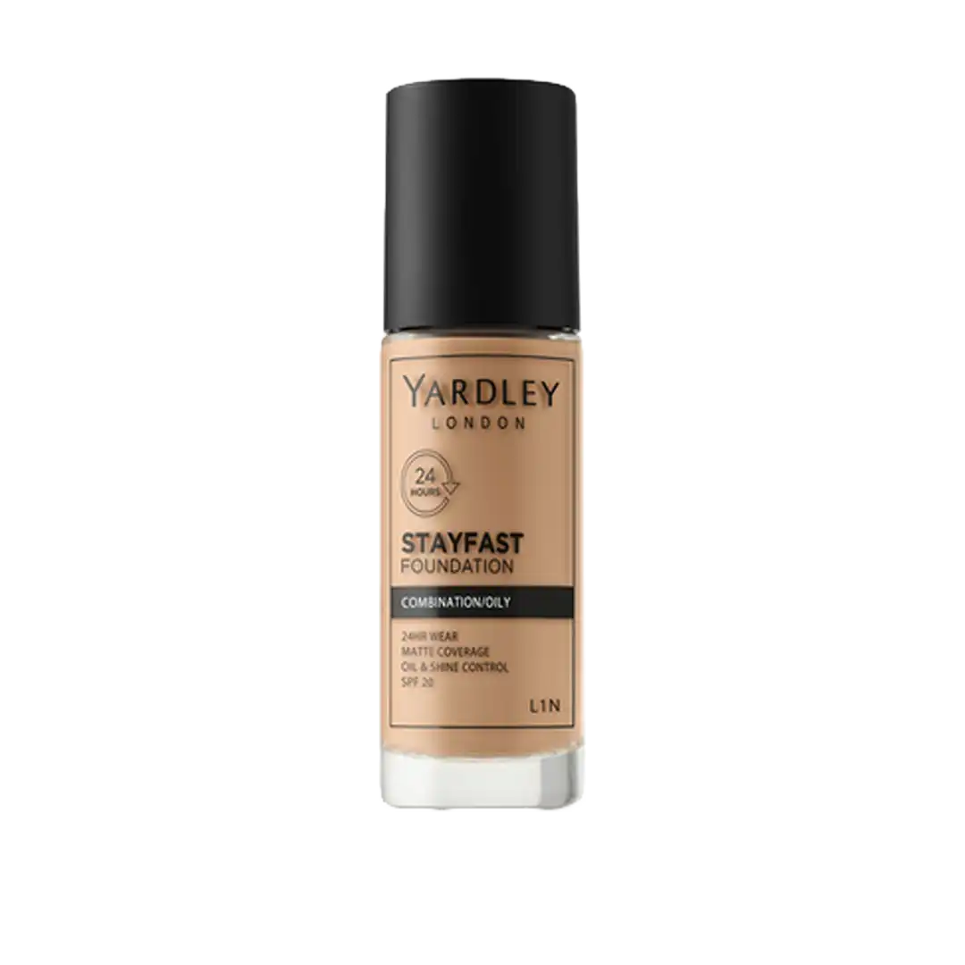 Yardley Stayfast Foundation Combination/Oily Skin with SPF20, Assorted