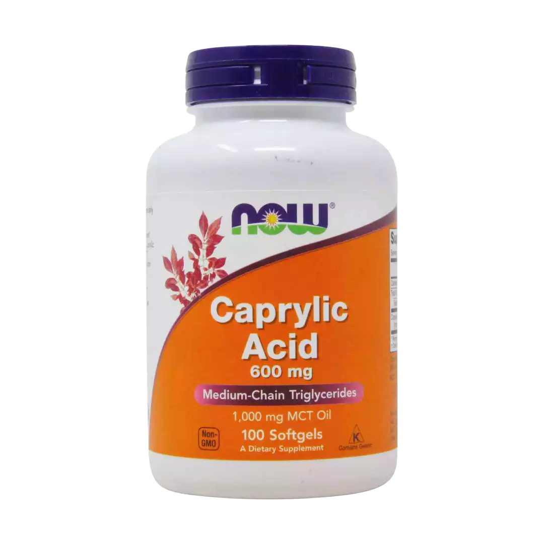 NOW Foods Caprylic Acid 600mg Gels, 100's