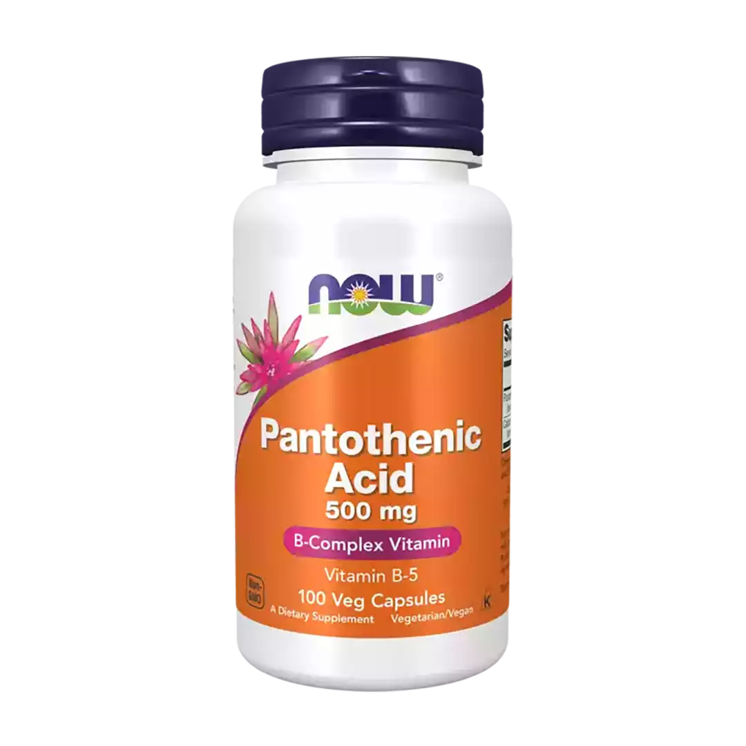 NOW Foods Pantothenic Acid 500mg Veg Capsules, 100's