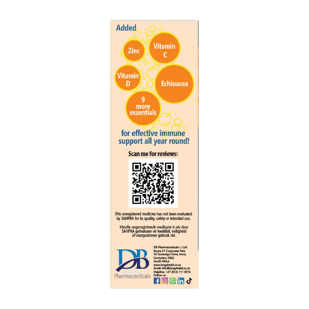 Lungshield Immune+ Daily Immune Support Effervescent Tabs, 30's