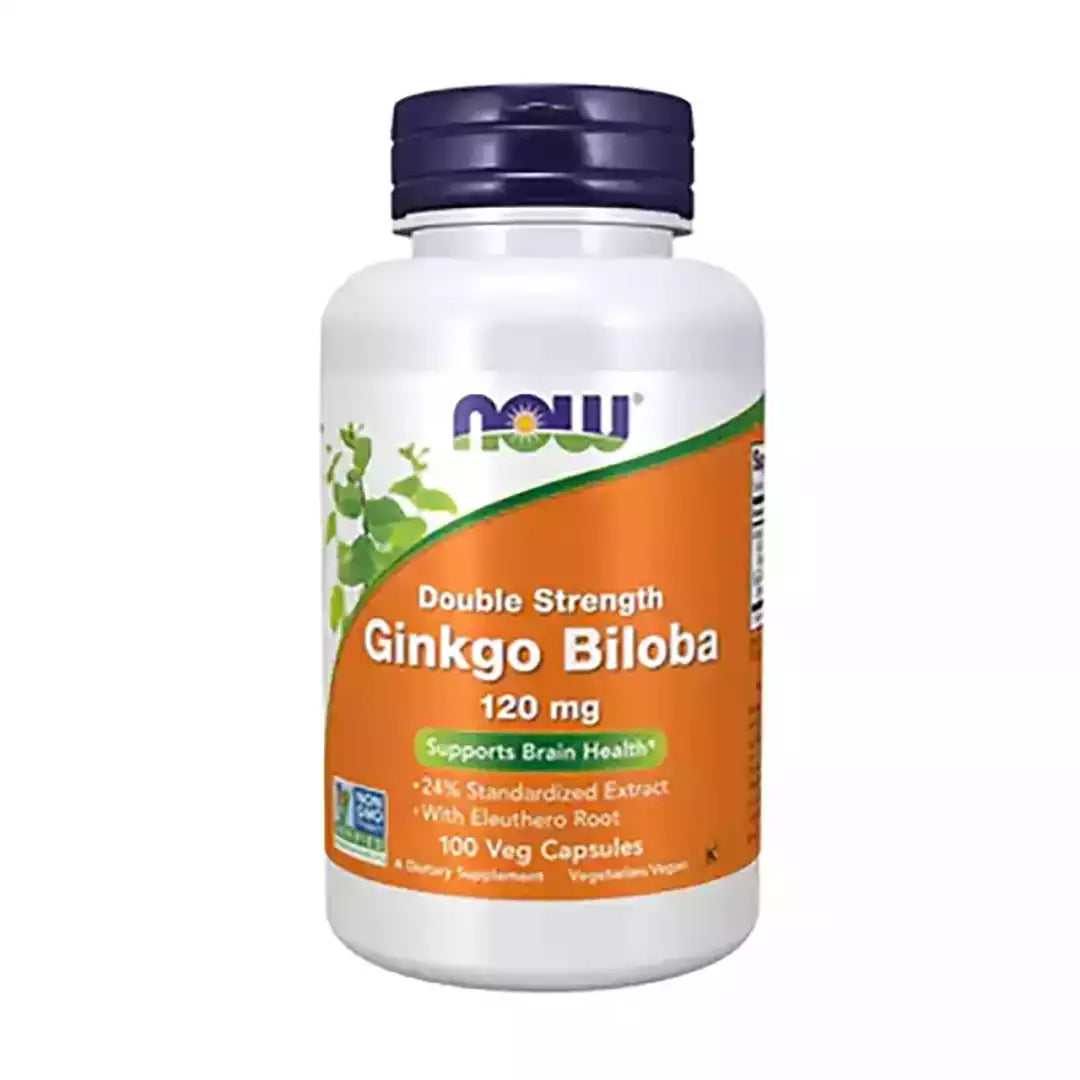 NOW Foods Ginkgo Biloba 120mg Veg Capsules, 100's