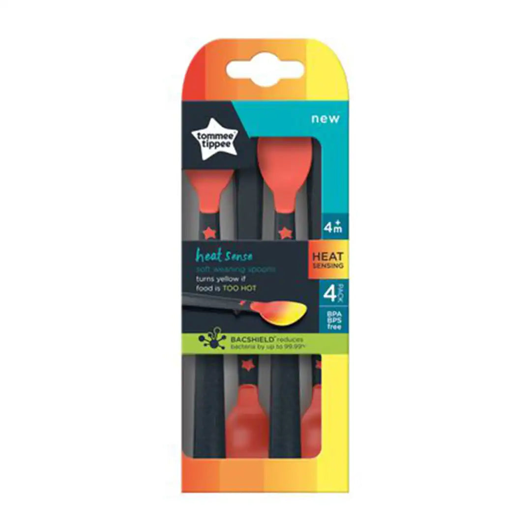 Tommee Tippee Heat Sense Soft Weaning Spoons, 4's
