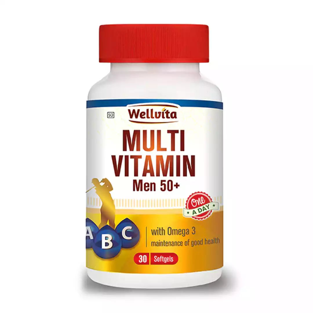 Wellvita Multivitamin Men 50+ with Omega 3 Softgels, 30's
