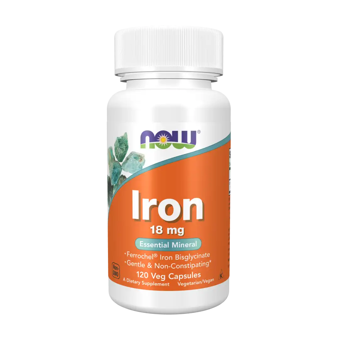 NOW Foods Iron 18mg Vegi Capsules, 120's
