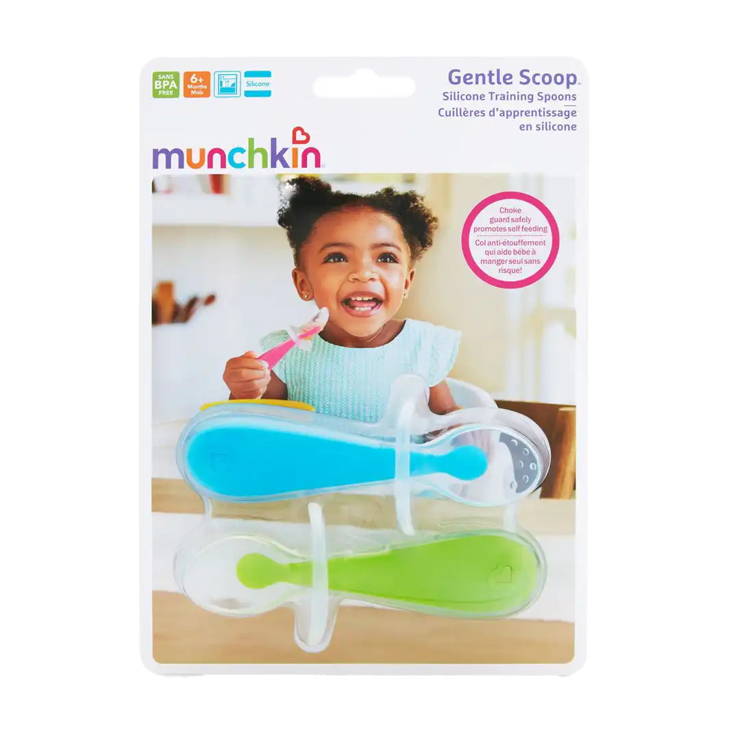 Munchkin Gentle Scoop Silicone Training Spoons 2 Pack, Assorted