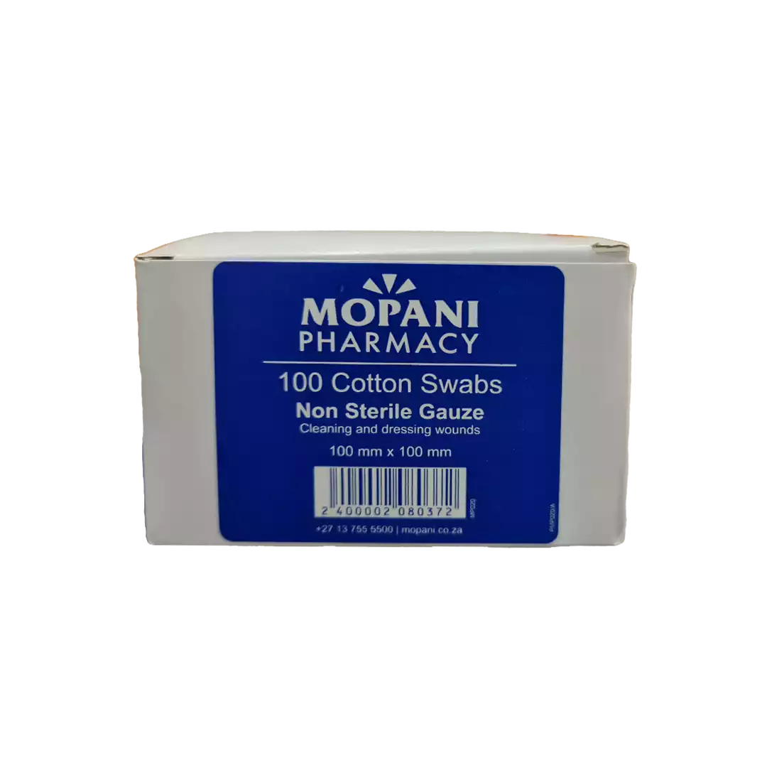 Mopani Gauze Swab Non-Sterile 100x100 8ply, 100's