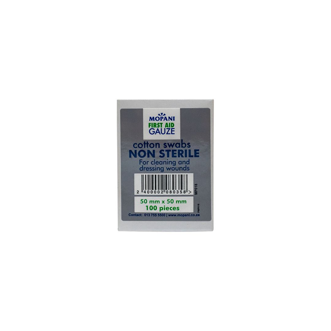 Mopani Gauze Swab Non-Sterile 50x50 8 ply, 100's