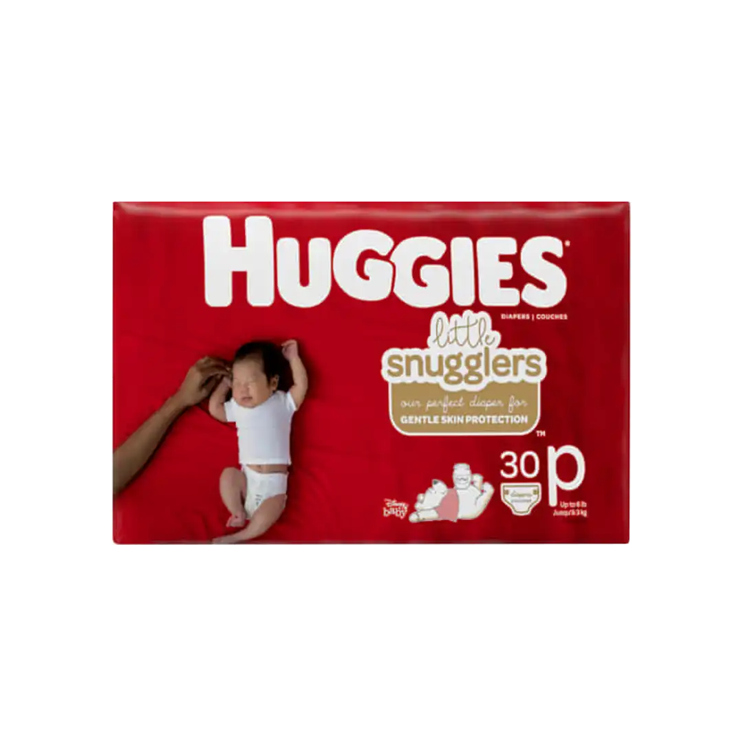 Huggies Little Snugglers Preemies Nappies Size P, 30's