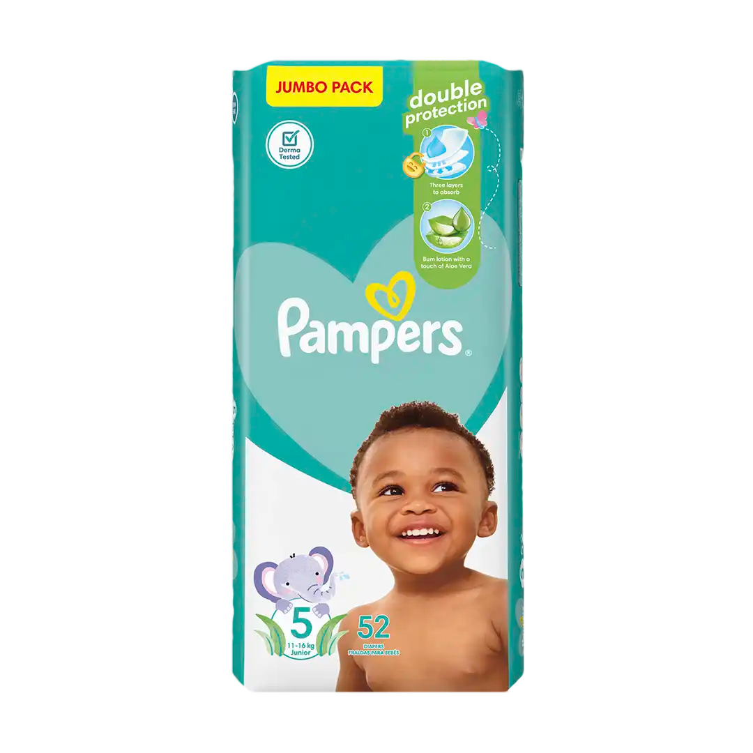 Pampers Active Baby 5 Junior Nappies, 52's