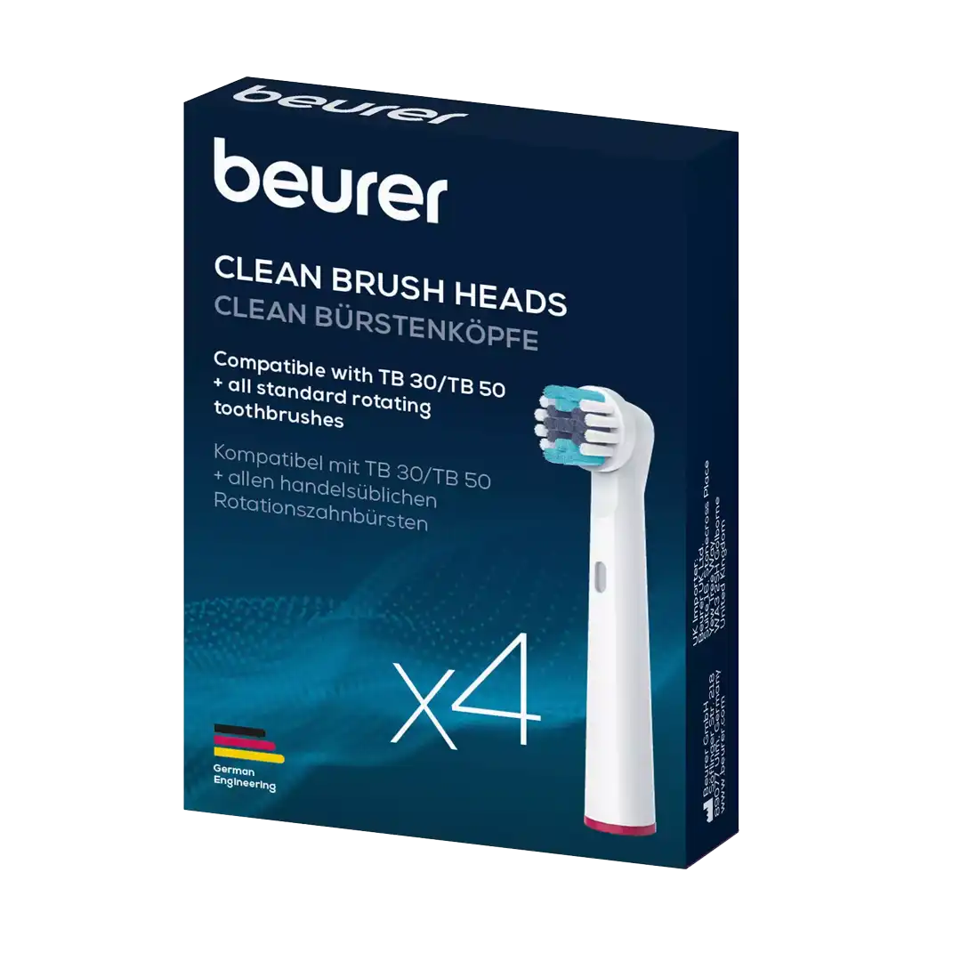 Beurer Spare Classic Clean Electric Toothbrush Heads, 4's