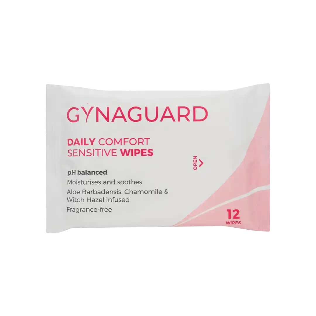 GynaGuard Sensitive Wipes, 12’s