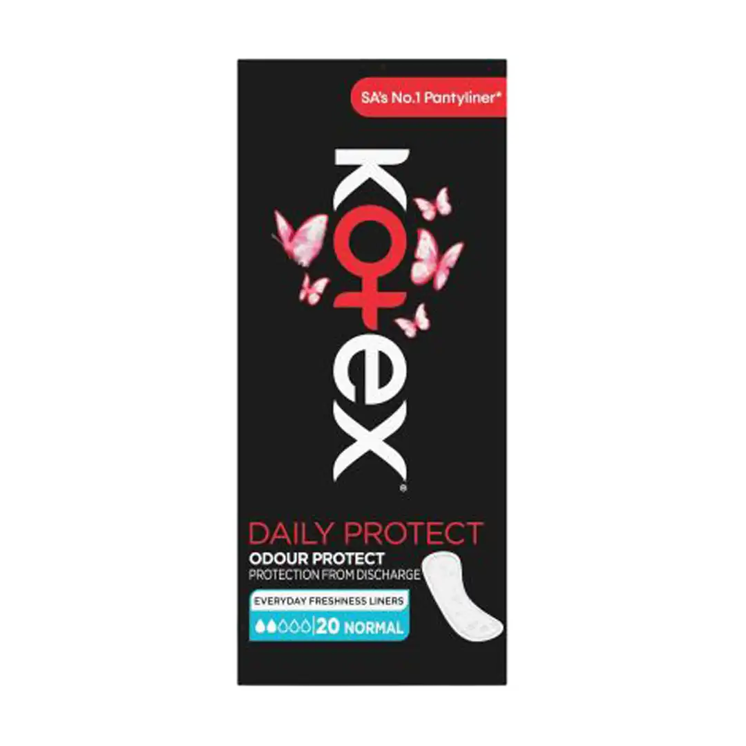 Kotex Panty Liners Daily Protect Deodorised 20's, Normal