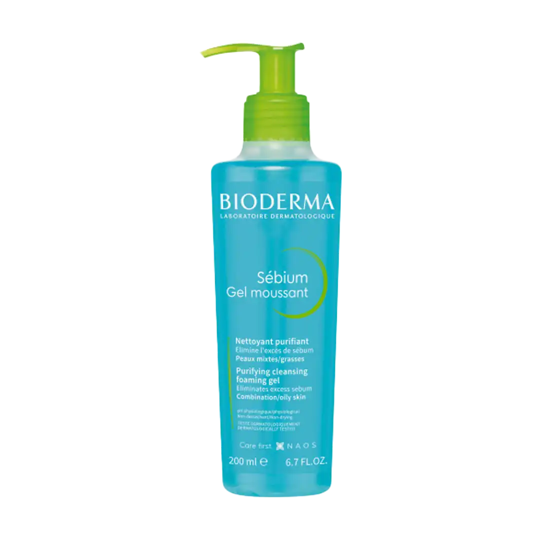 Bioderma Sebium Purifying Cleansing Gel Pump Bottle, 200ml