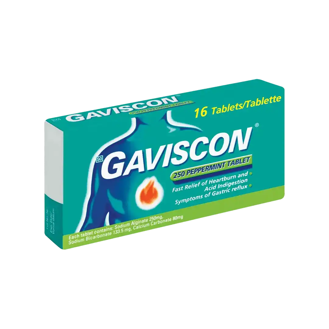 Gaviscon 250 Peppermint Tablets, 16's