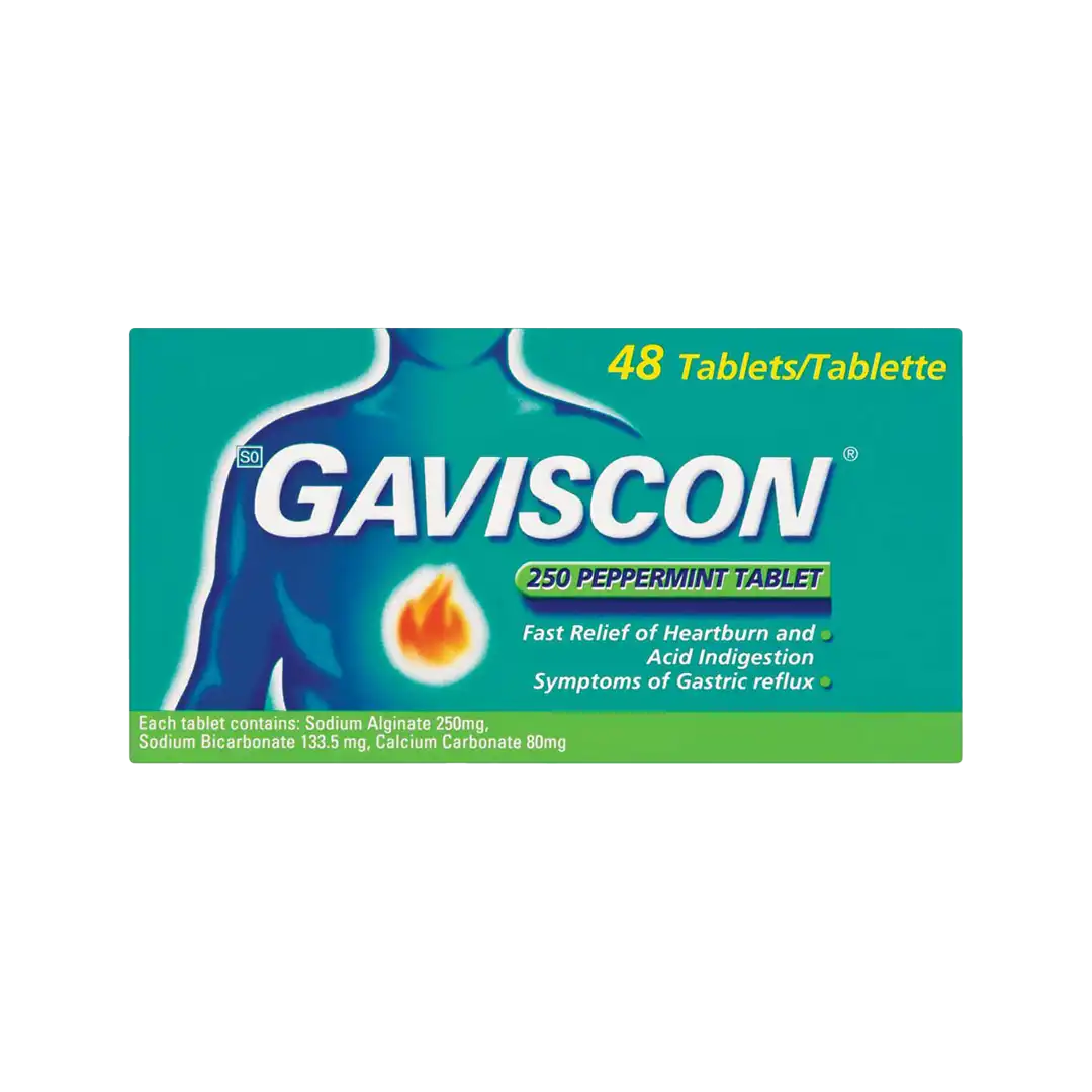 Gaviscon 250 Peppermint Tablets, 48's