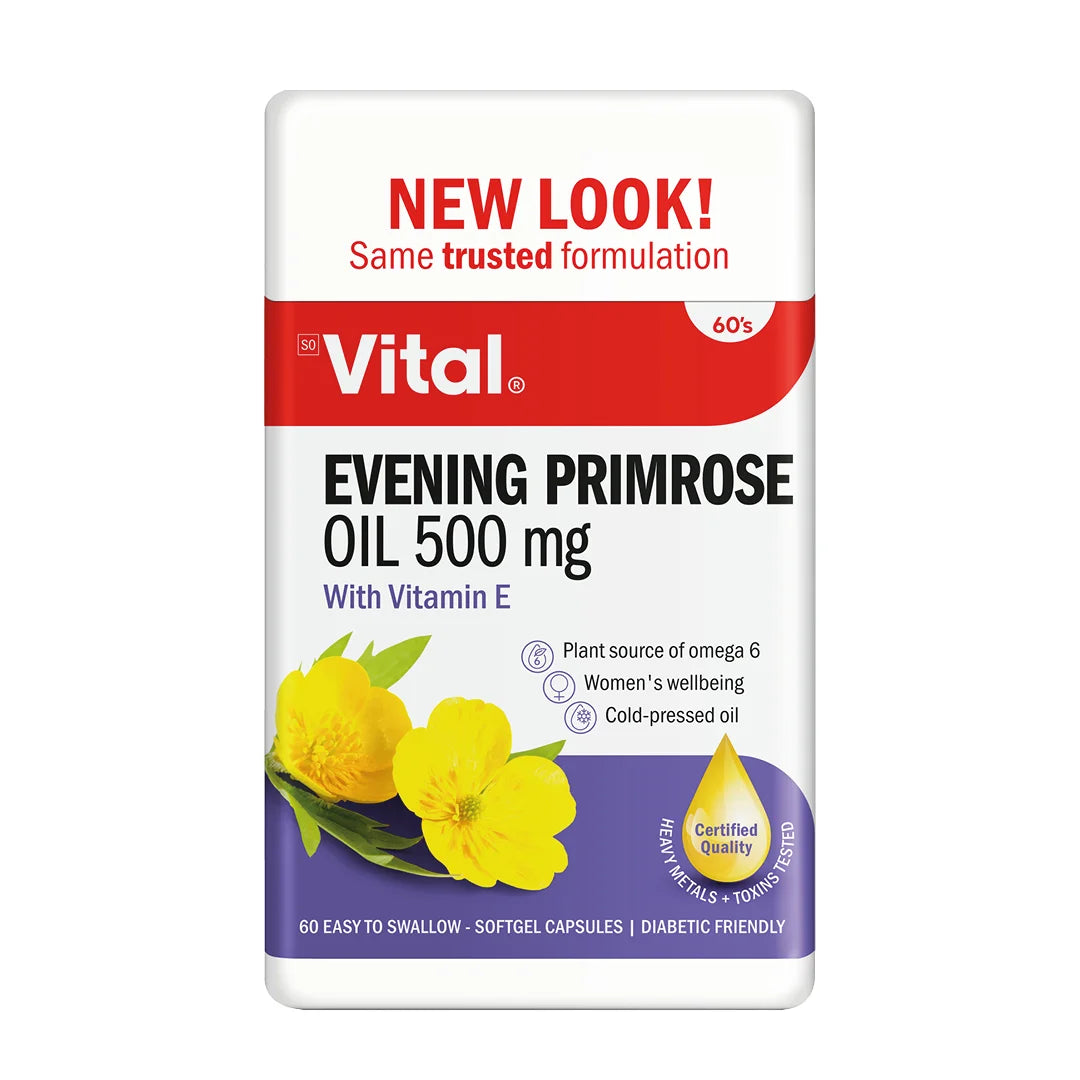 Vital Pure Evening Primrose Oil 500mg Capsules, 60’s