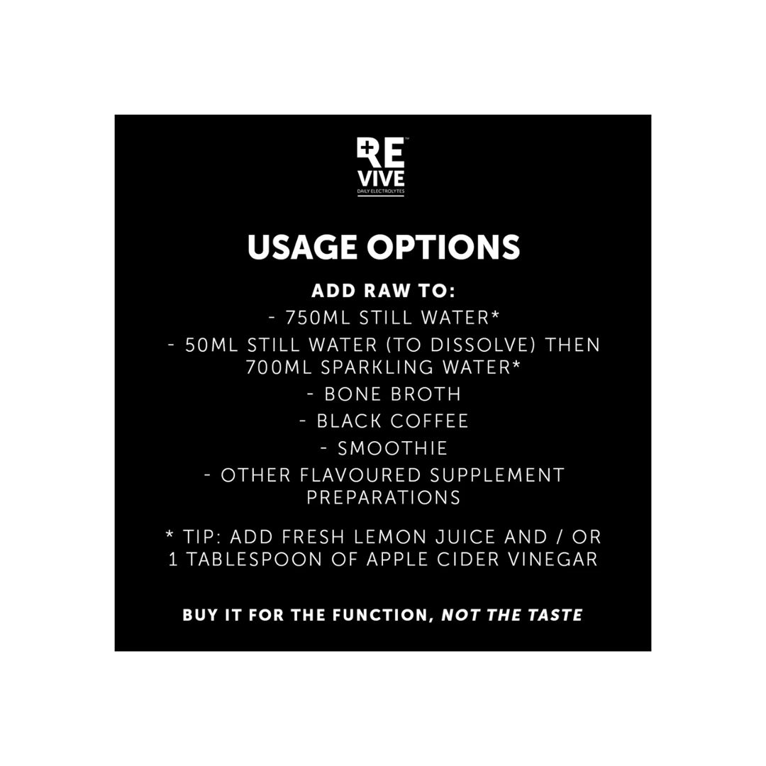 Revive Daily Electrolytes RAW Unflavoured, 30's