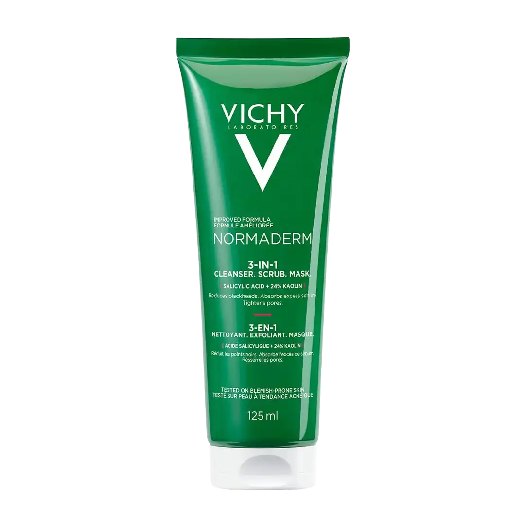 Vichy Normaderm 3-in-1 Scrub & Cleanser Mask, 125ml