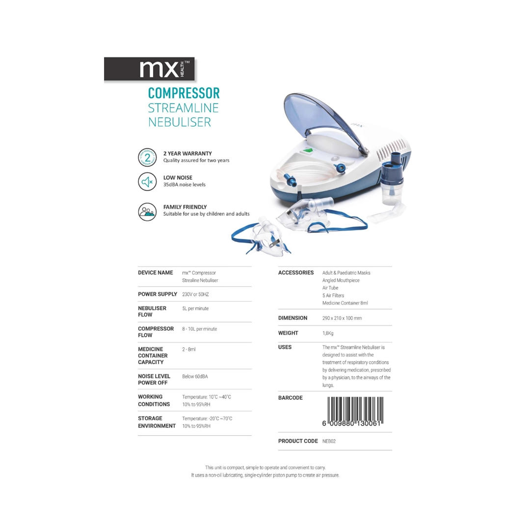 MX Health Streamline Compressor Nebuliser