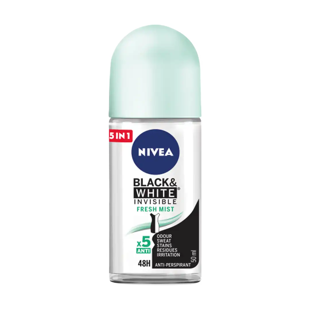 Nivea Anti-Perspirant Roll-On Invisible for Black and White Assorted, 50ml