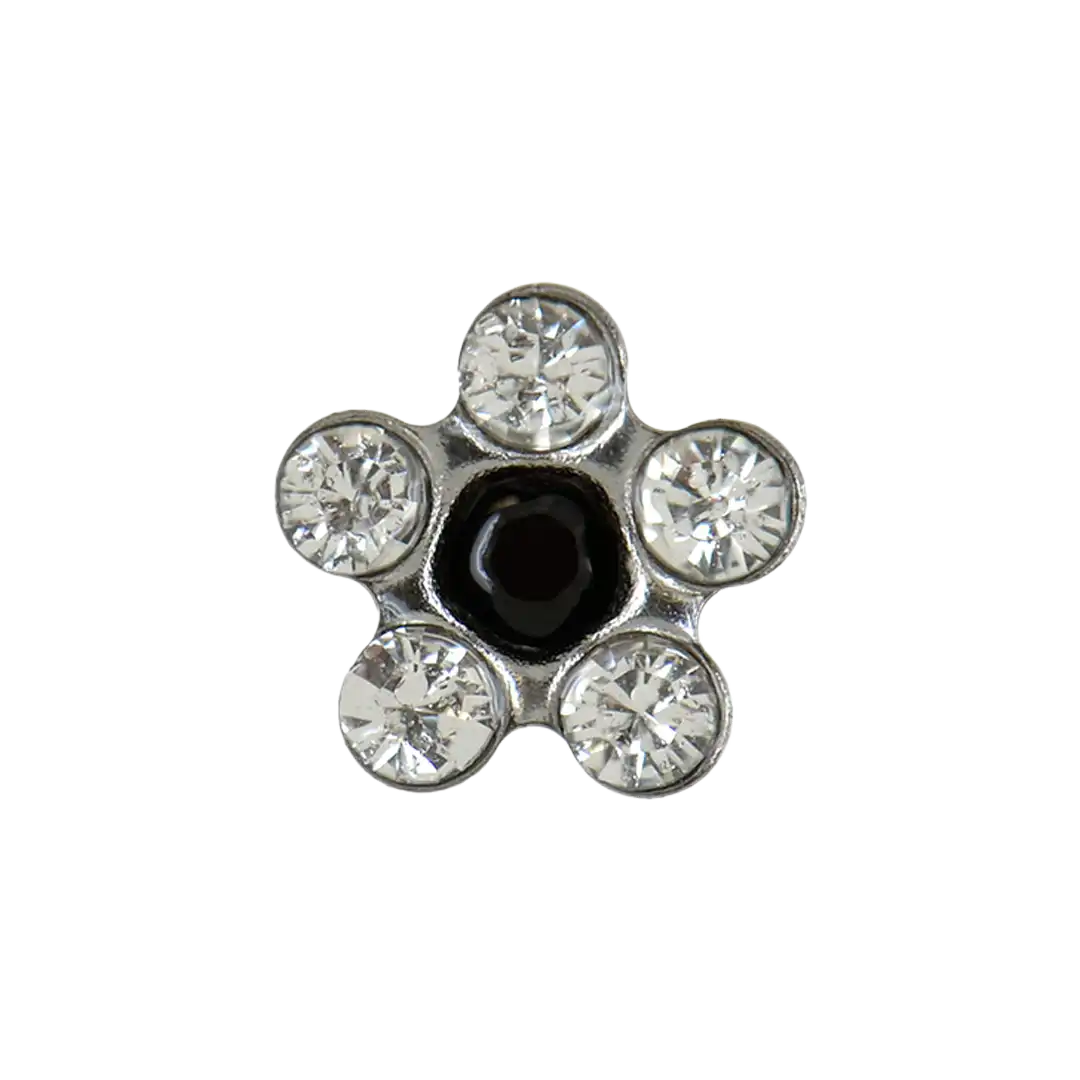 Studex Sterling Silver Crystal Jet Daisy