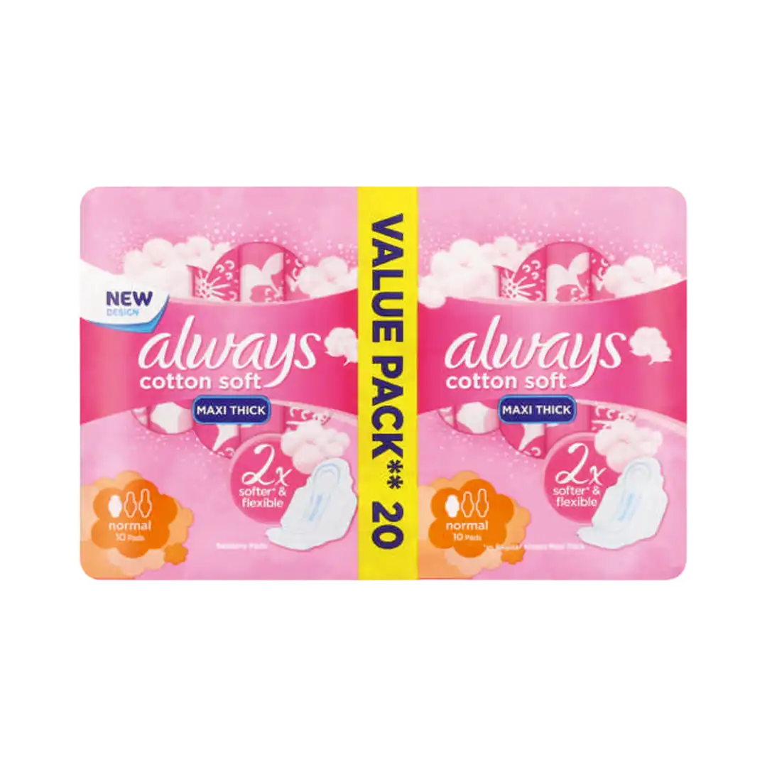 Always Cotton Soft Maxi Thick Normal Pads, 20's