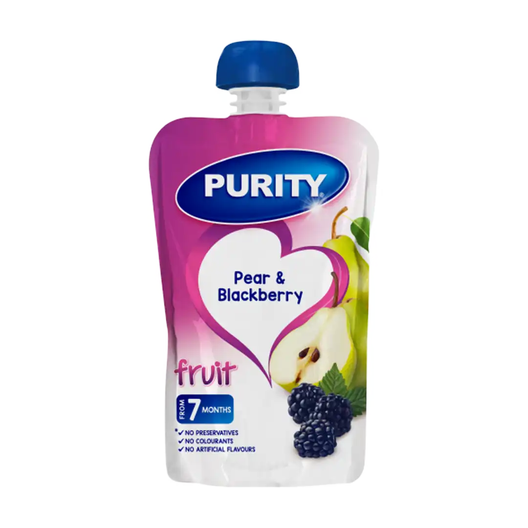 Purity Pouches Pear & Blackberry, 110ml