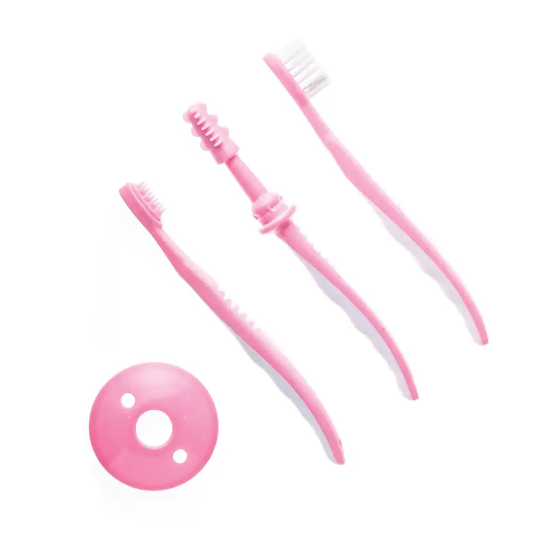 Snookums Baby Toothbrush Set Pink