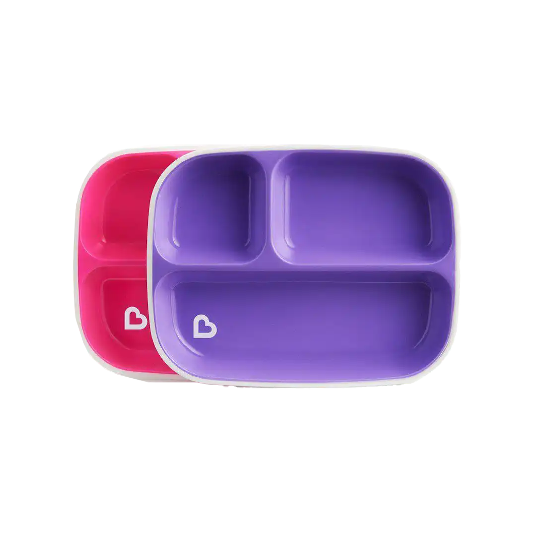 Munchkin Divider Plates Pink and Purple, 2's