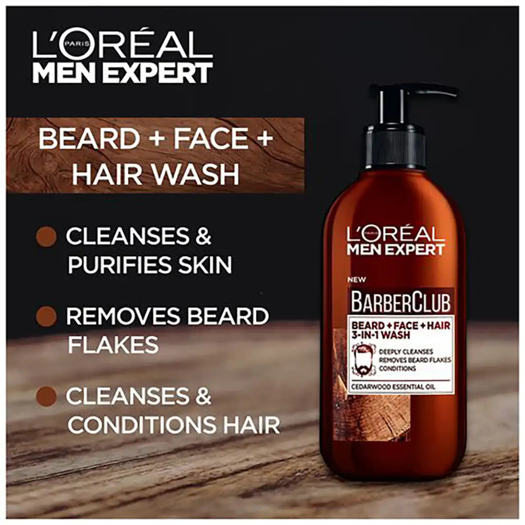 L'Oréal Men Expert Barber Club Beard Face & Hair Wash, 200ml