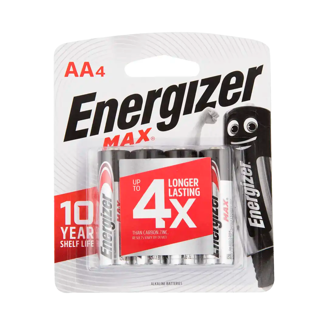 Energizer Max AA Battery, 4 Pc