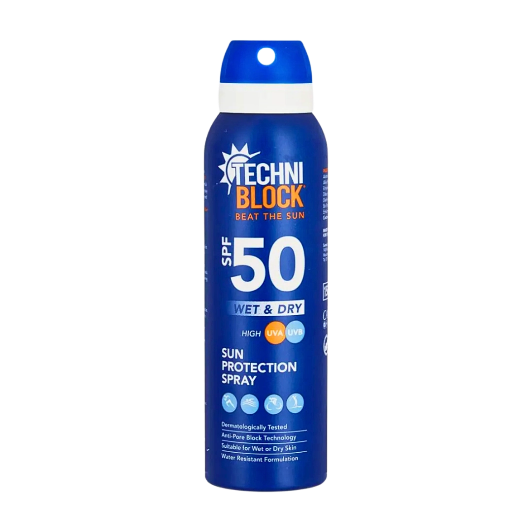 Techniblock SPF50 Sun Protection Wet & Dry Spray, 150ml