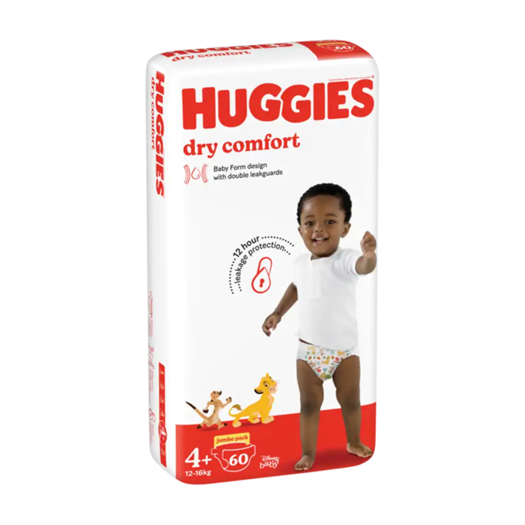 Huggies Dry Comfort Jumbo Pack Size 4+ Maxi, 60's