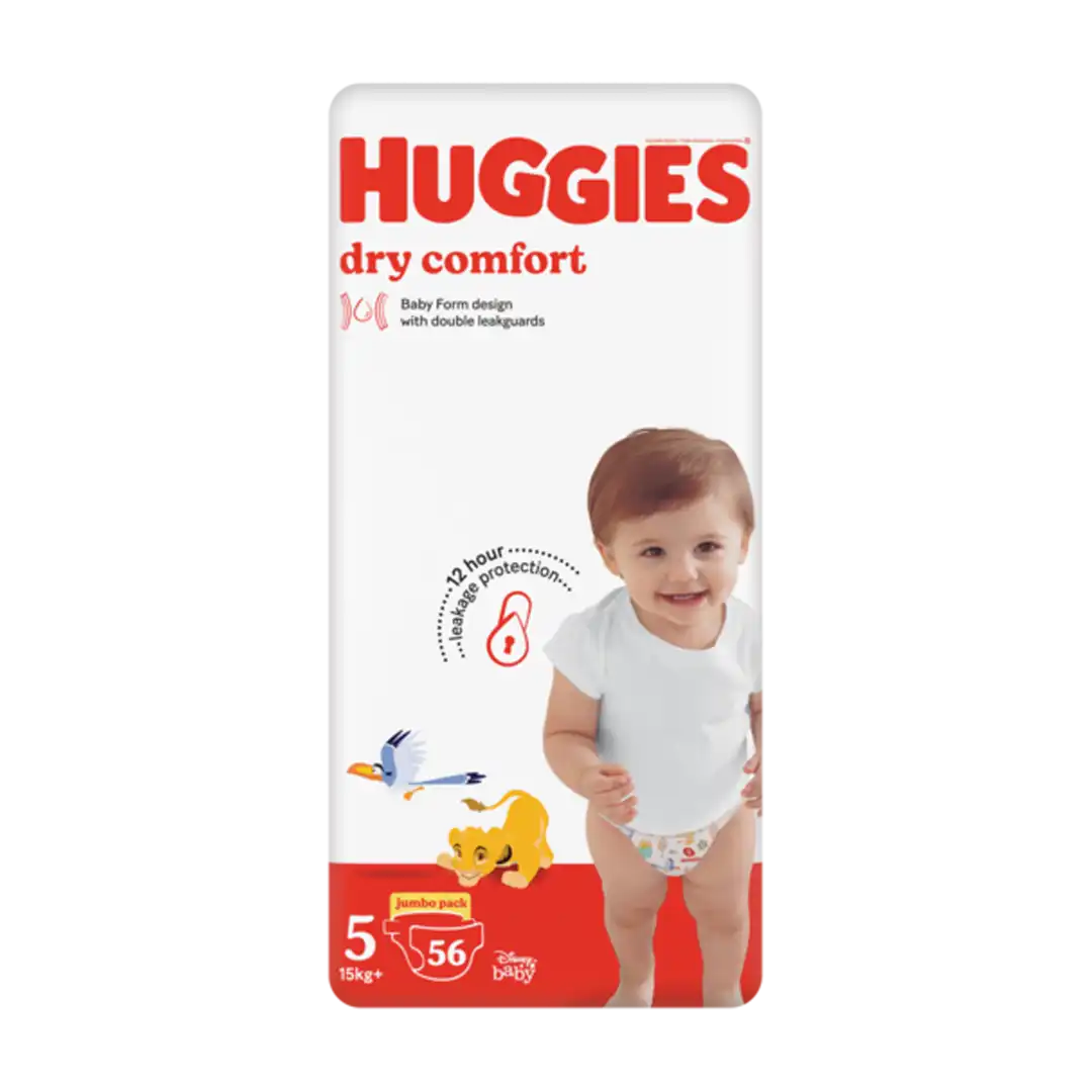 Huggies Dry Comfort Jumbo Pack Size 5 Junior, 56's