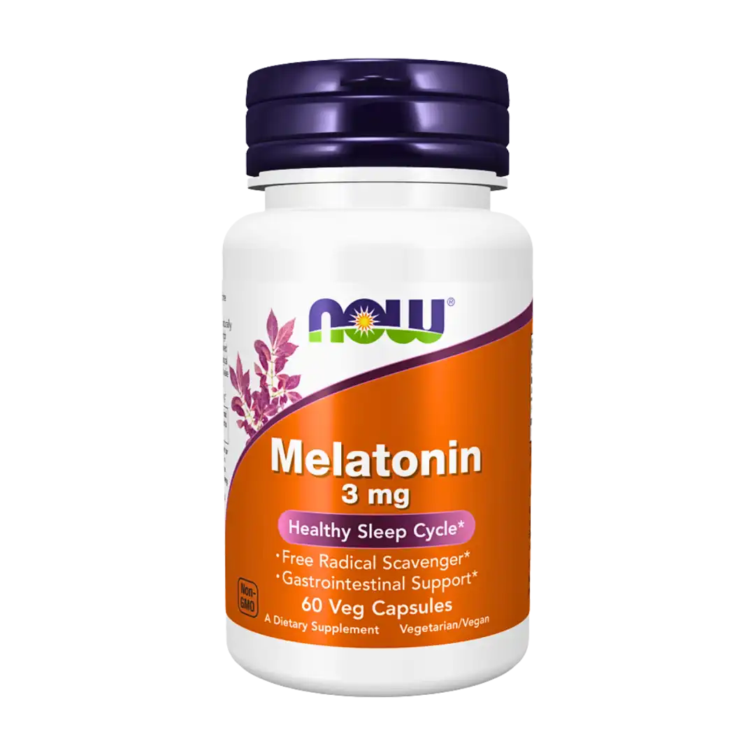 NOW Foods 3mg Melatonin Vegicaps, 60's