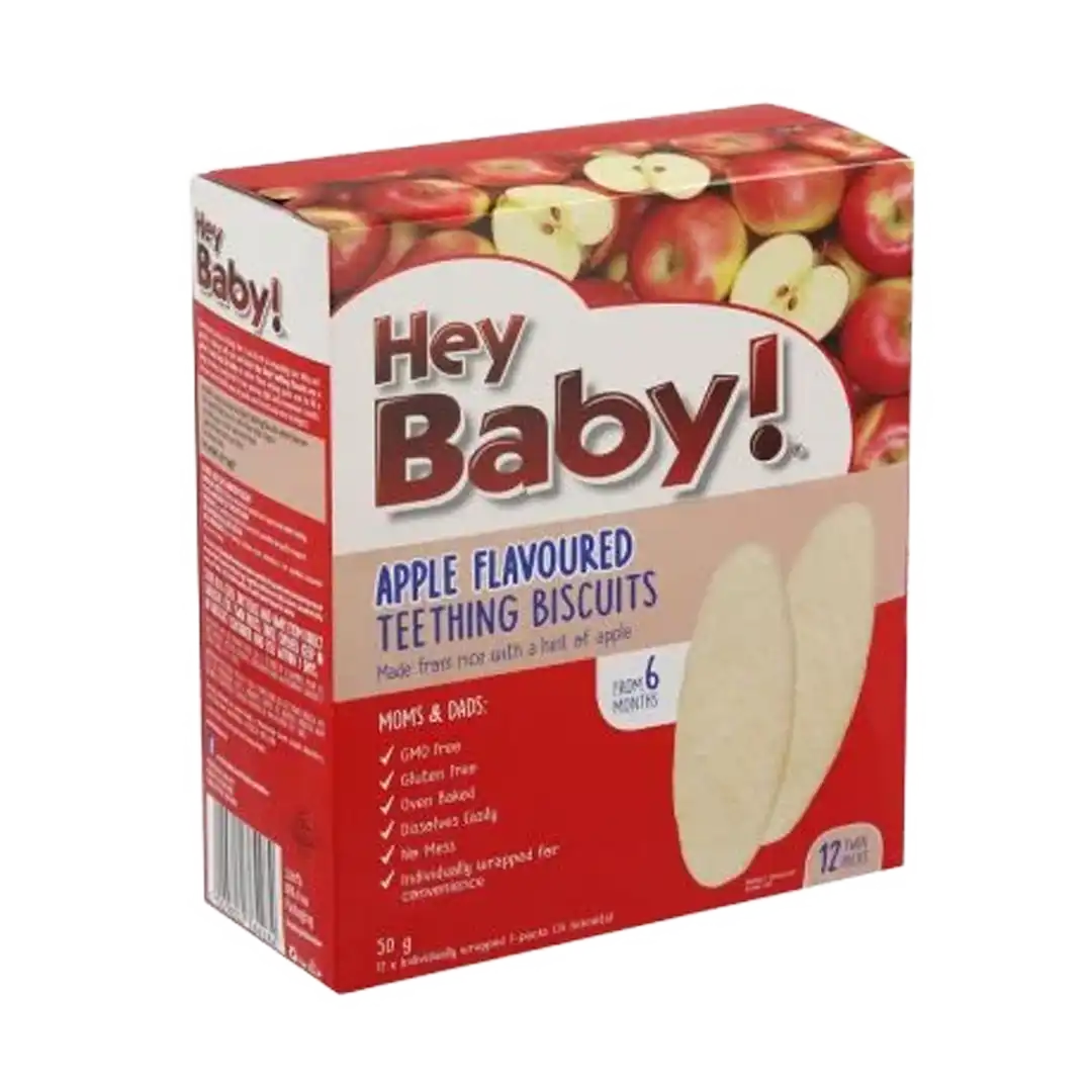 Hey Baby Teething Biscuits 50g, Apple