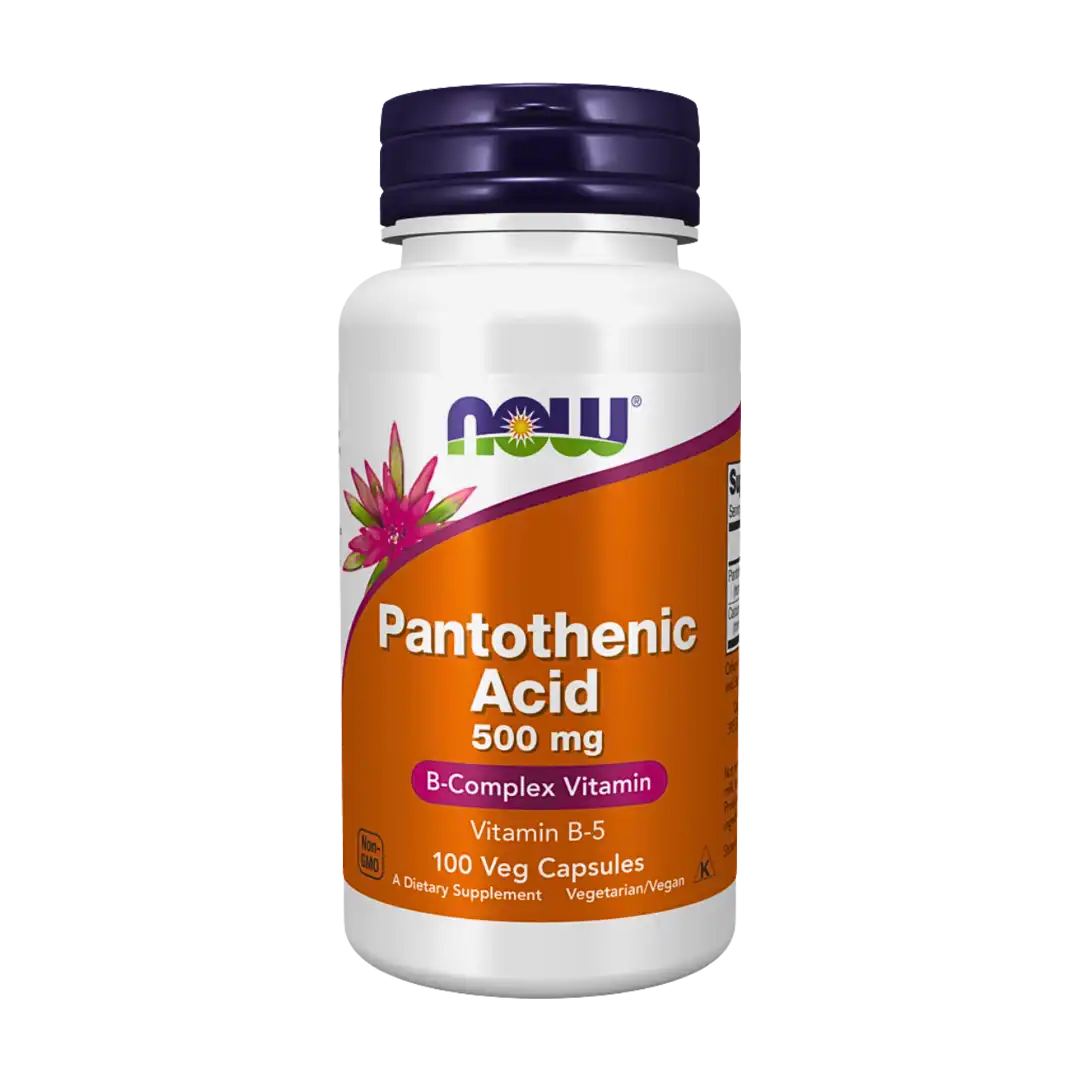 NOW Foods Pantothenic Acid 500mg Veg Capsules, 100's