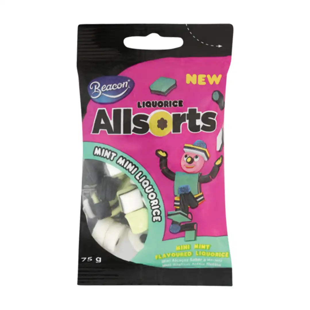 Beacon Mini Liquorice Allsorts Mint Flavoured Liquorice, 75g