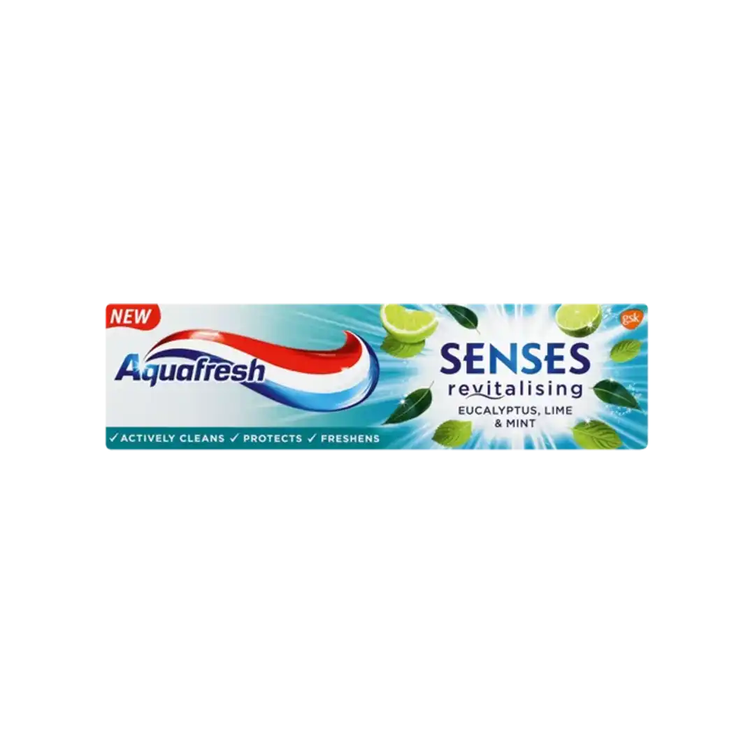 Aquafresh Senses Revitalising Eucalyptus, Lime & Mint Toothpaste, 75ml