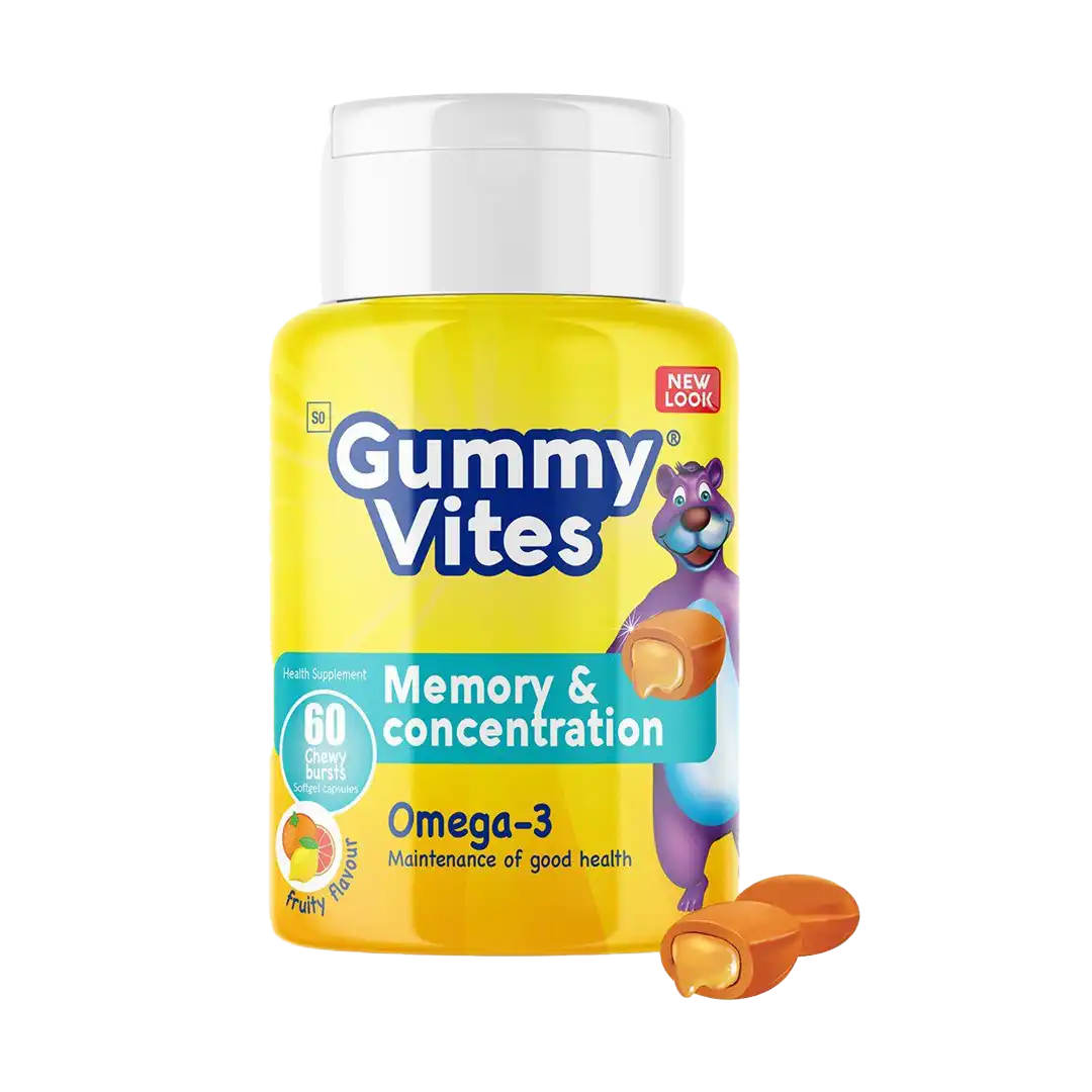 Gummy Vites Memory and Concentration Omega-3 Capsules, 60's