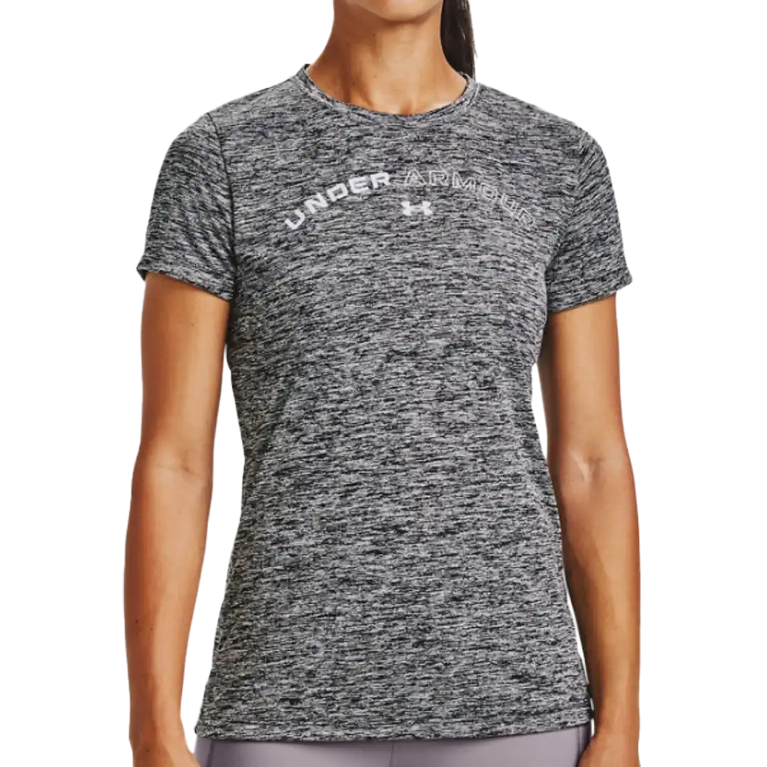 Women's UA Tech Twist Graphic LU Short Sleeve Shirt Grey, Large