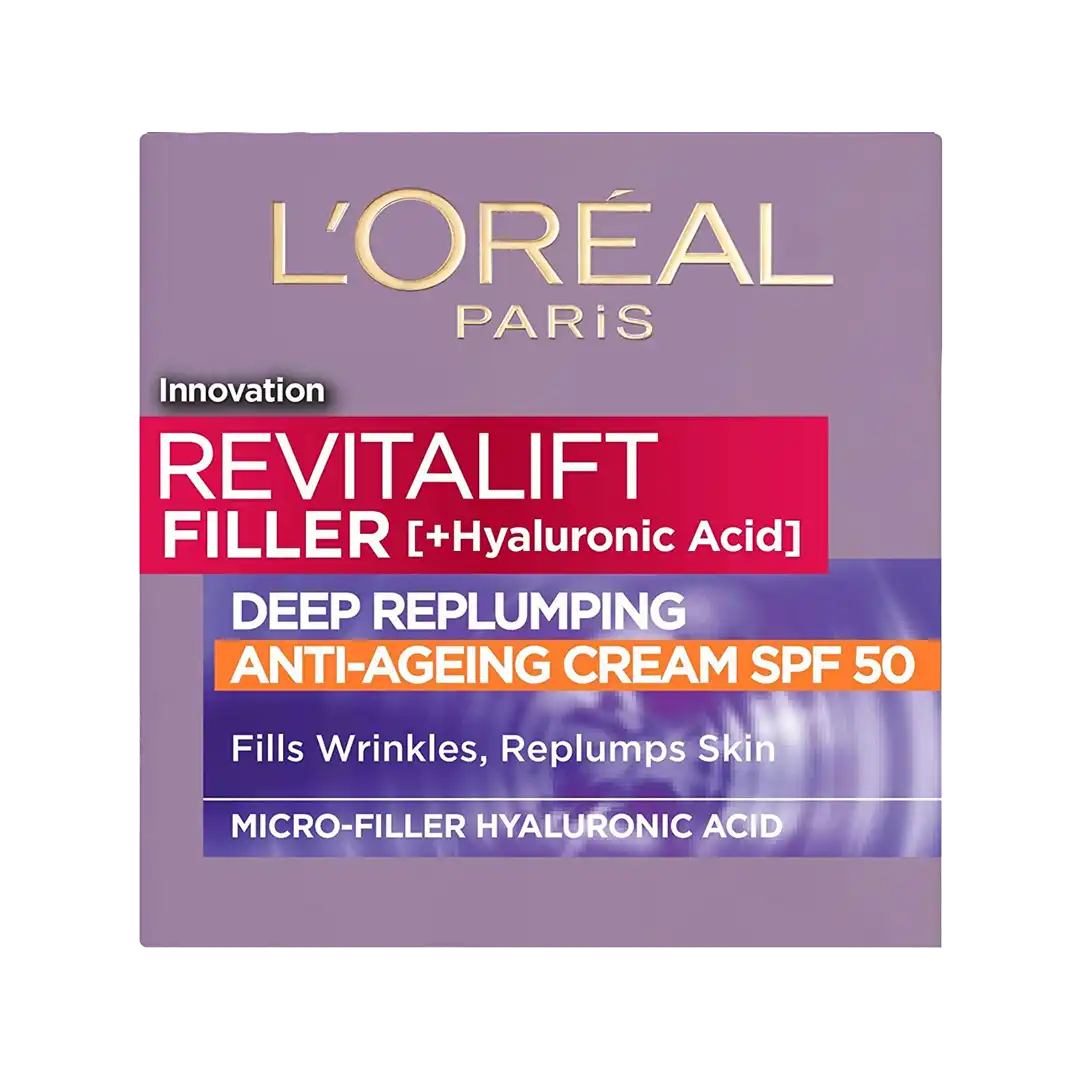 L'Oréal Revitalift Filler +Hyaluronic Acid Deep Replumping Anti-Ageing  Day Cream SPF50, 50ml