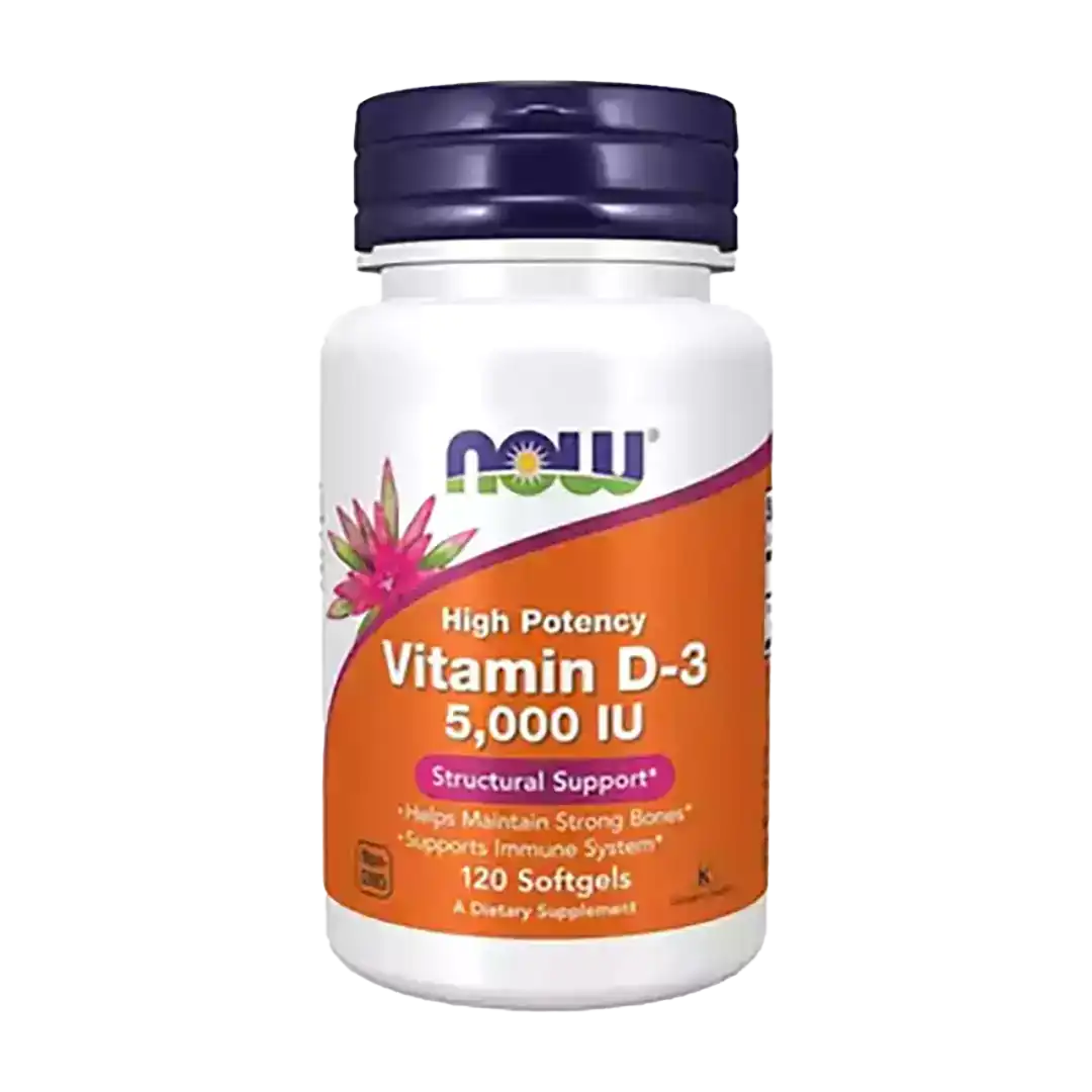 NOW Foods Vitamin D3 5000 IU Softgels, 120's