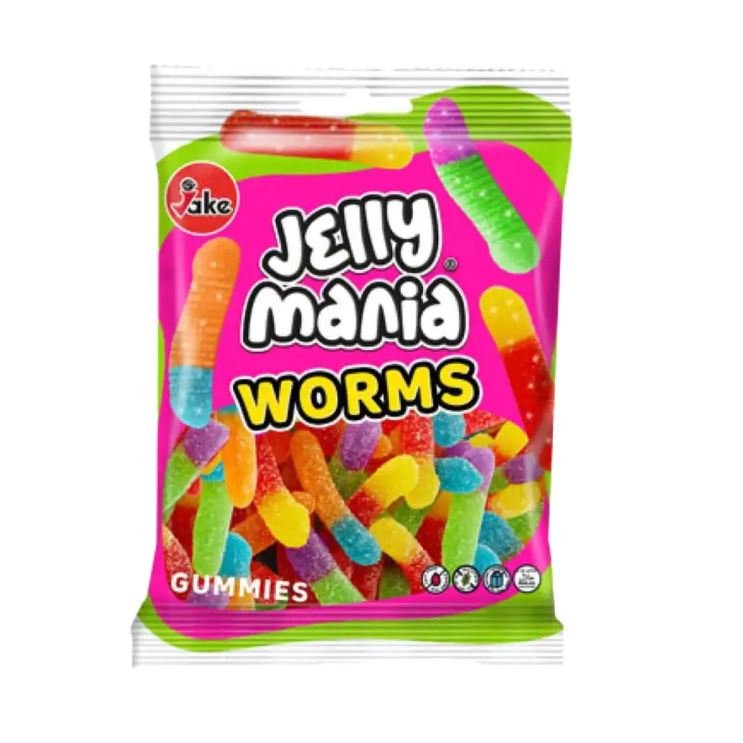 Jake Jelly Mania Sour Worms, 100g