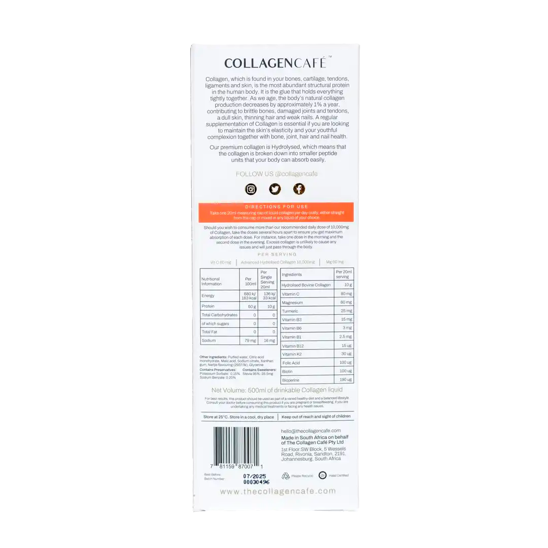 Collagen Café Advanced Collagen Liquid Supplement, 500ml